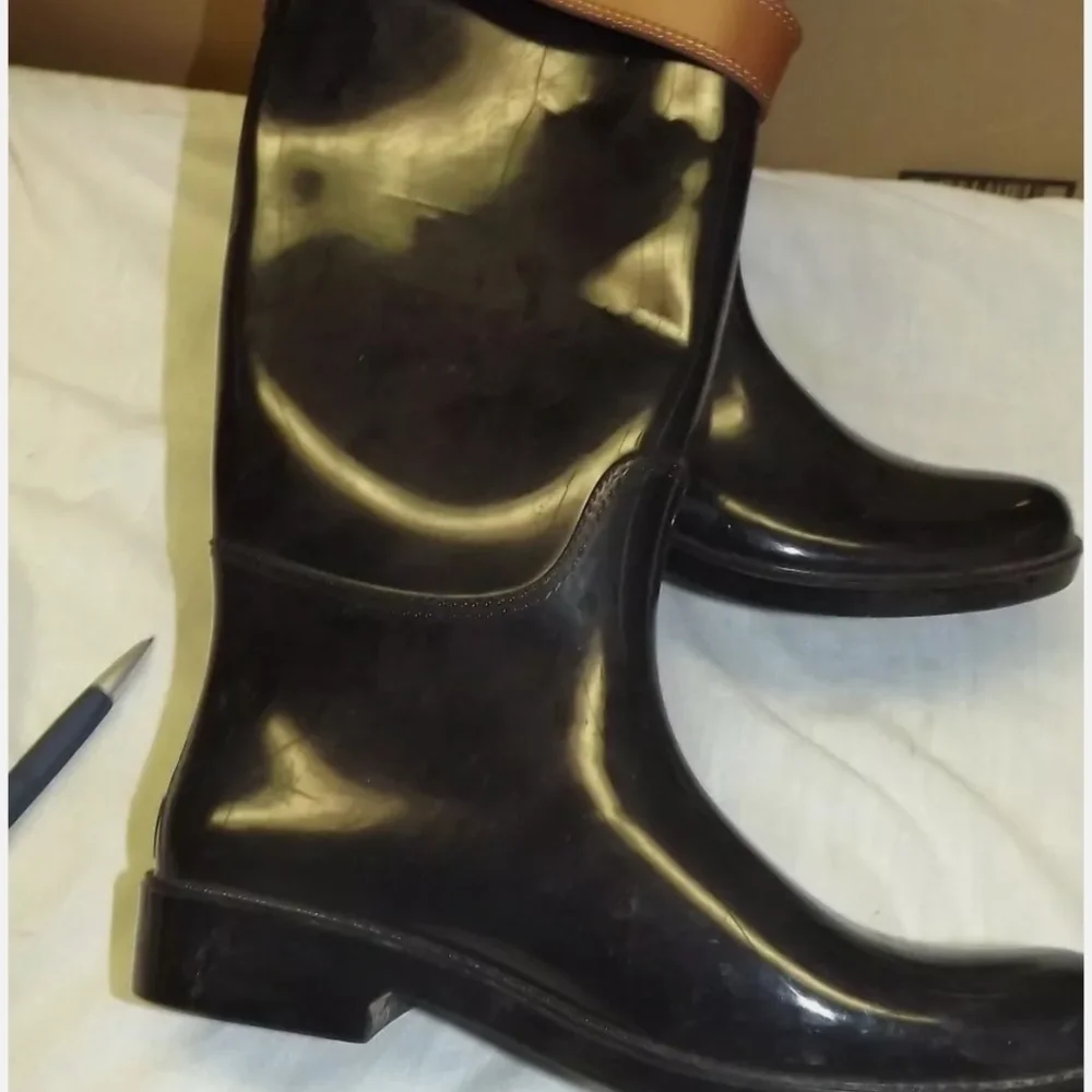 COACH Equestrian KNEE HIGH RUBBER RAIN BOOTS SIZE 7M